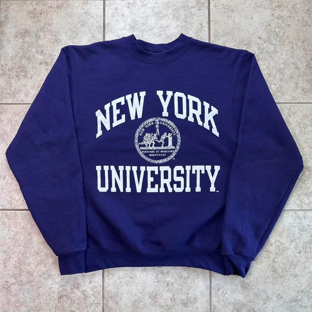 Champion New York University Crest Sweatshirt Size Small